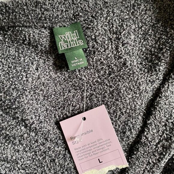 Wild Fable Gray Long Sleeve Top Size Large NEW with Tags - Picture 4 of 5